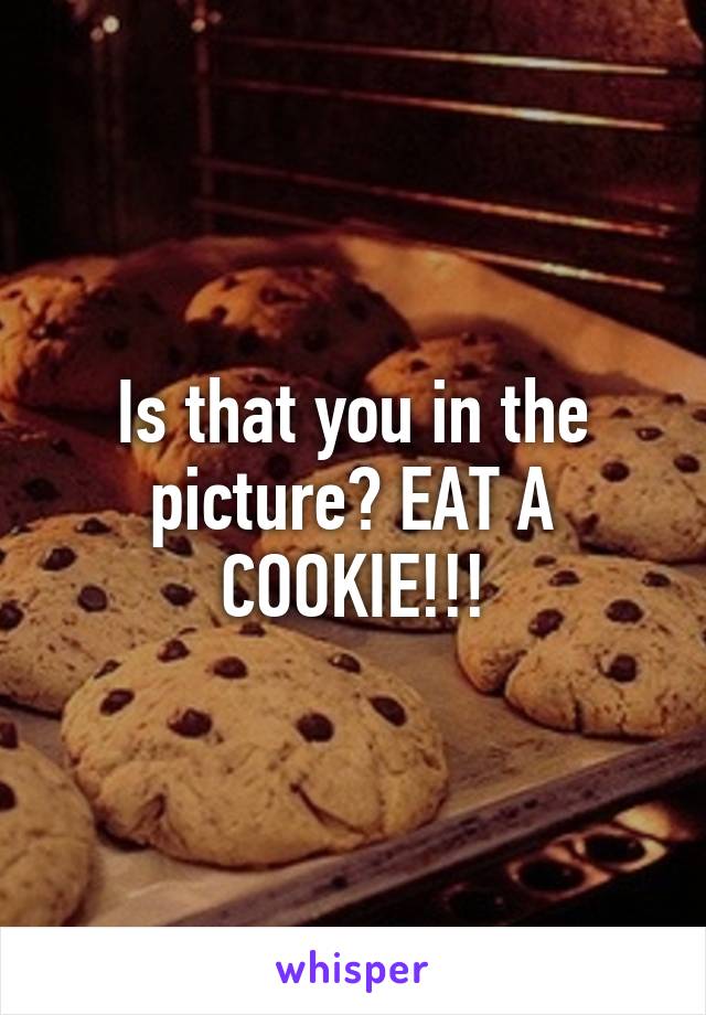 Is that you in the picture? EAT A COOKIE!!!