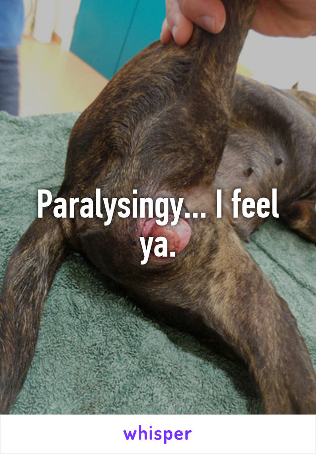 Paralysingy... I feel ya.