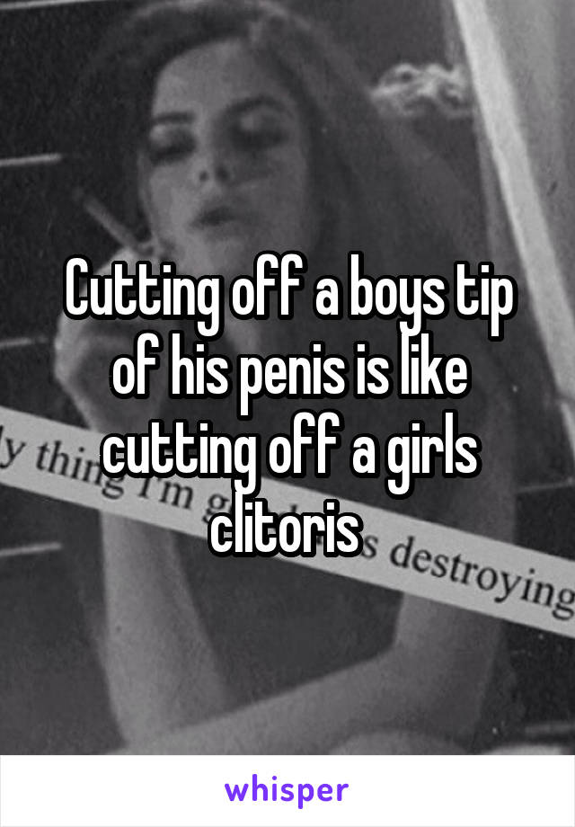 Cutting off a boys tip of his penis is like cutting off a girls clitoris 