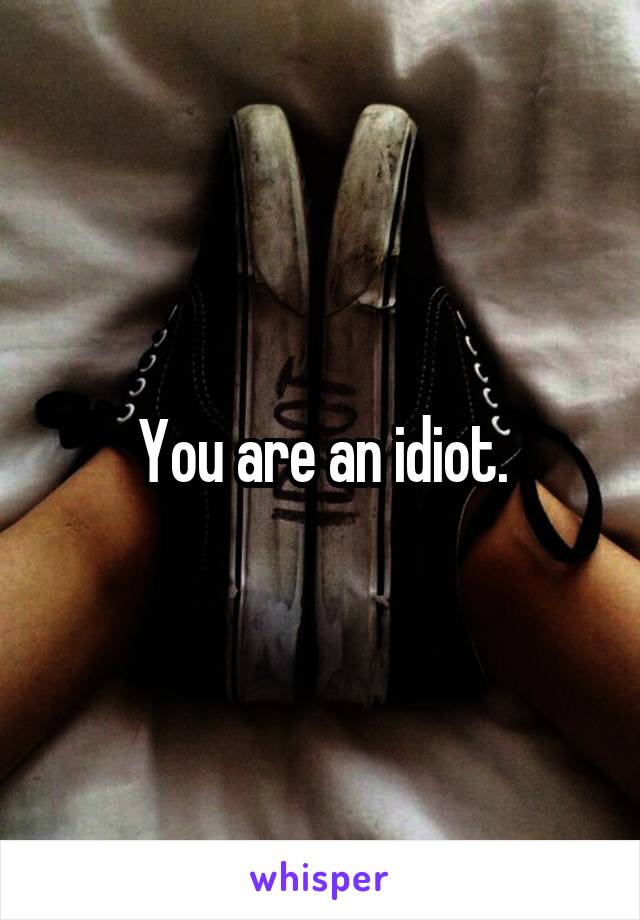 You are an idiot.