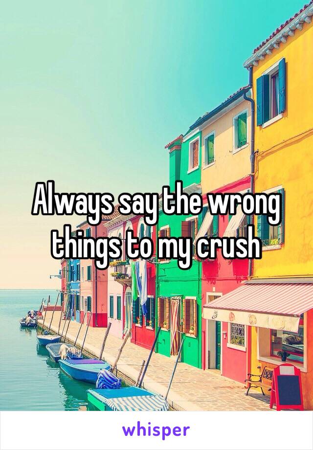 Always say the wrong things to my crush 