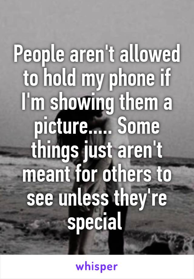 People aren't allowed to hold my phone if I'm showing them a picture..... Some things just aren't meant for others to see unless they're special 