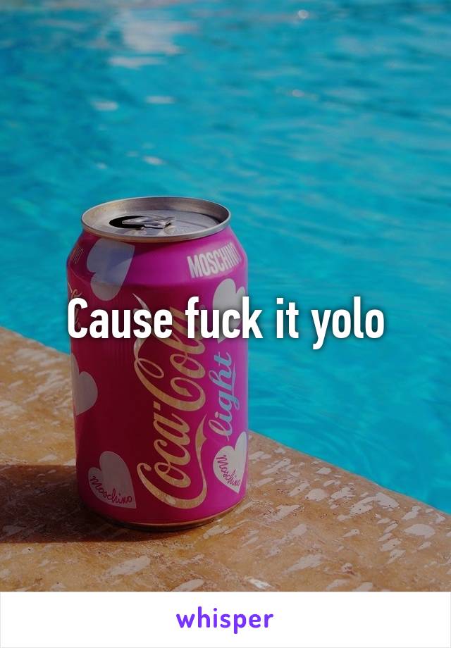 Cause fuck it yolo