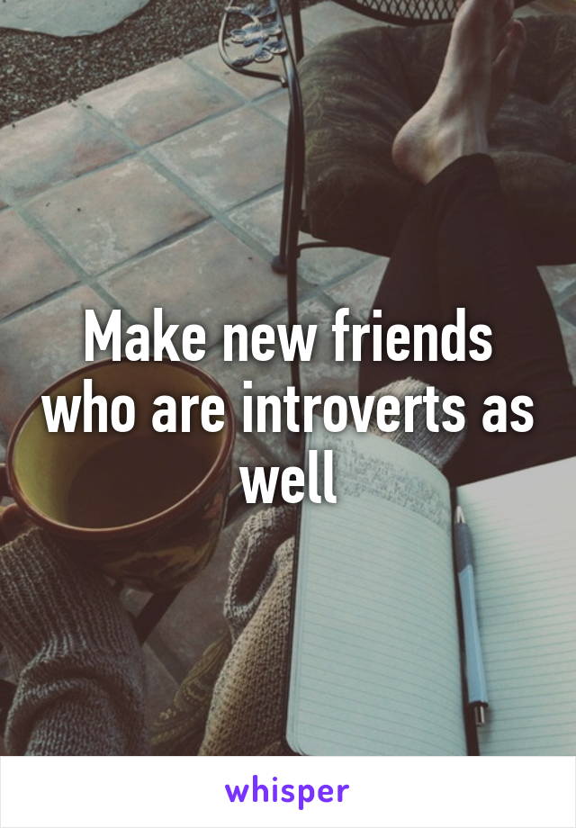 Make new friends who are introverts as well