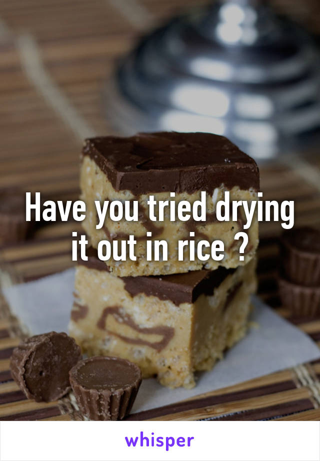 Have you tried drying it out in rice ?