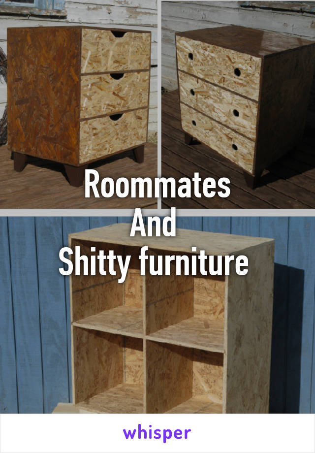 Roommates
And 
Shitty furniture 