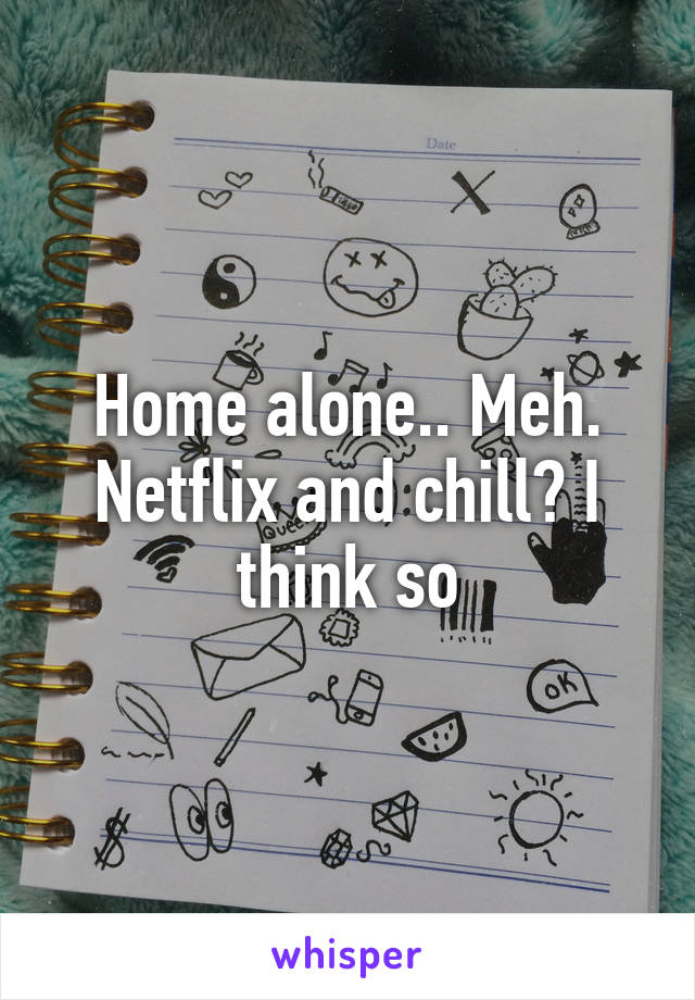 Home alone.. Meh. Netflix and chill? I think so