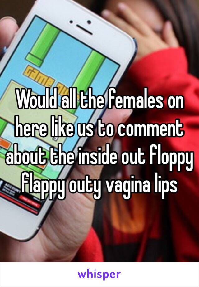 Would all the females on here like us to comment about the inside out floppy flappy outy vagina lips