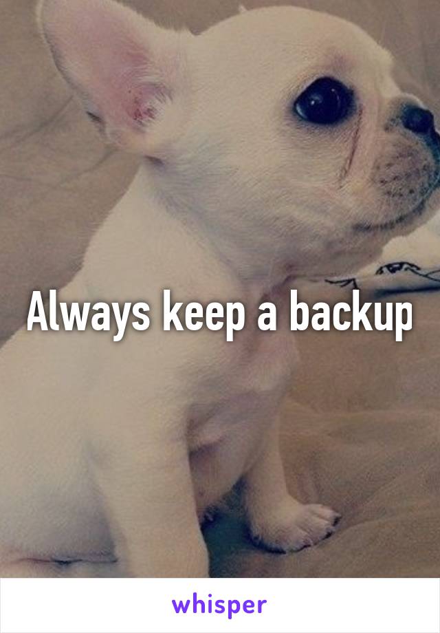 Always keep a backup