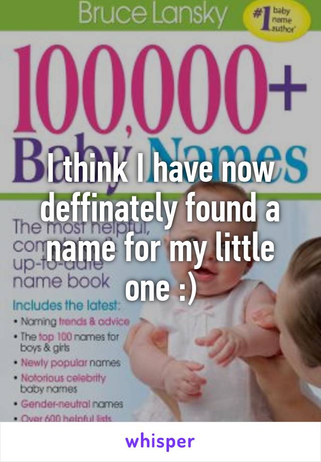 I think I have now deffinately found a name for my little one :)