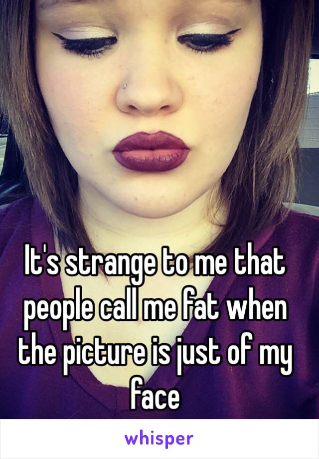 It's strange to me that people call me fat when the picture is just of my face