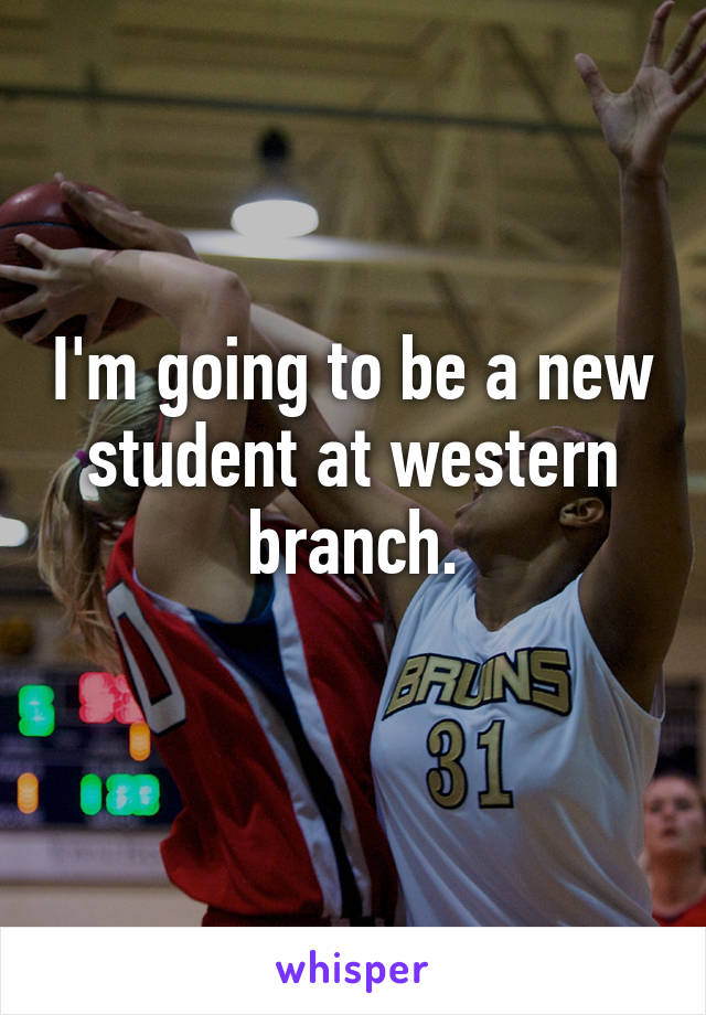 I'm going to be a new student at western branch.
