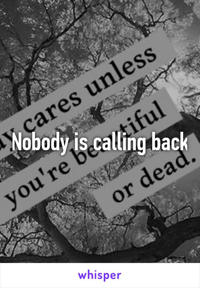 Nobody is calling back