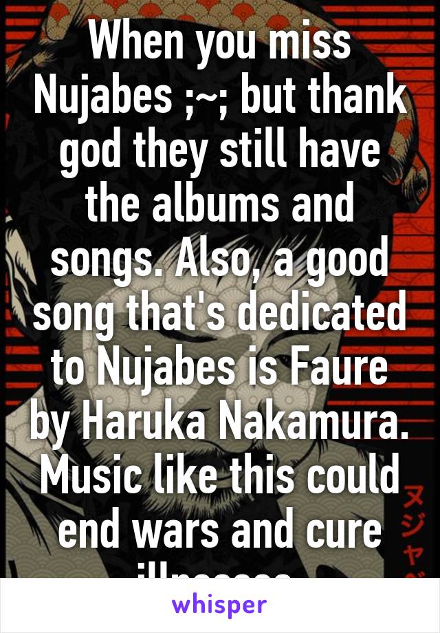 When you miss Nujabes ;~; but thank god they still have the albums and songs. Also, a good song that's dedicated to Nujabes is Faure by Haruka Nakamura. Music like this could end wars and cure illnesses.