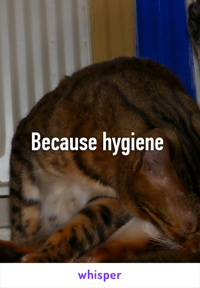 Because hygiene 