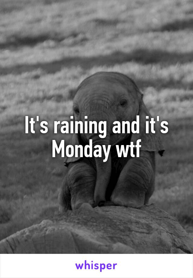 It's raining and it's Monday wtf