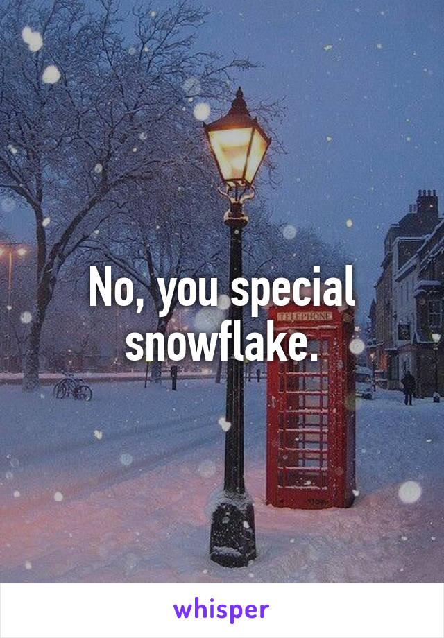 No, you special snowflake.