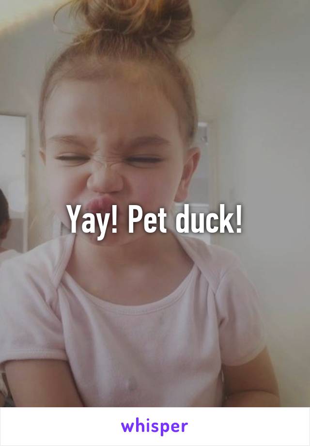 Yay! Pet duck!