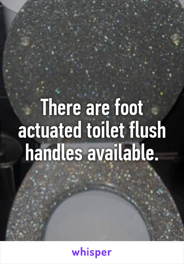 There are foot actuated toilet flush handles available.