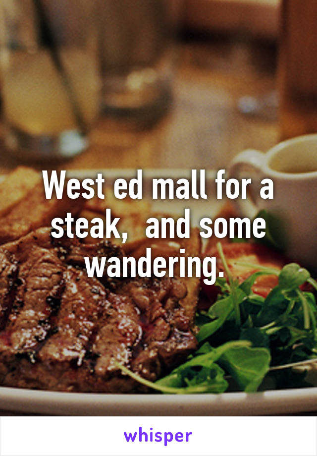 West ed mall for a steak,  and some wandering. 