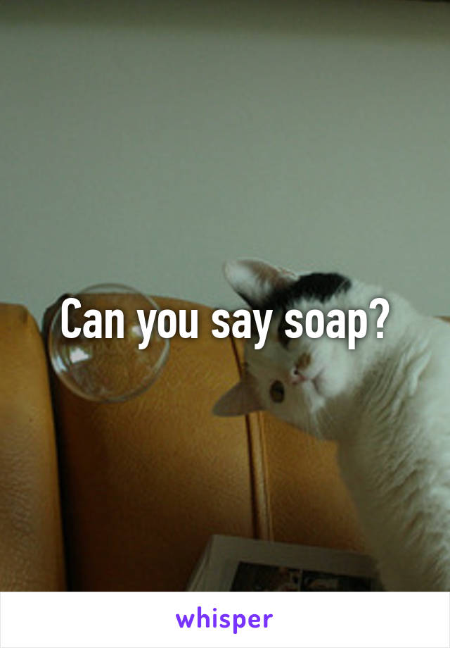 Can you say soap?