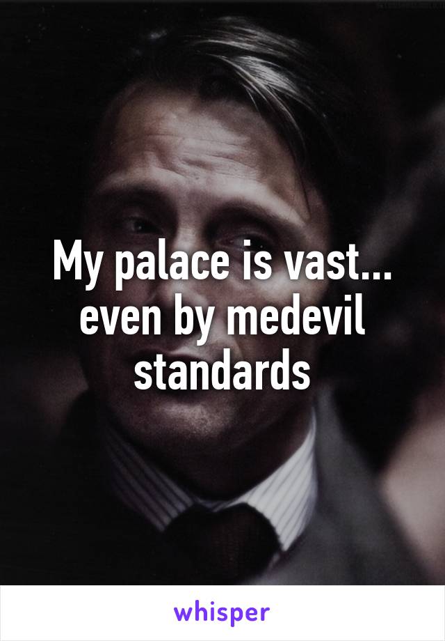 My palace is vast... even by medevil standards