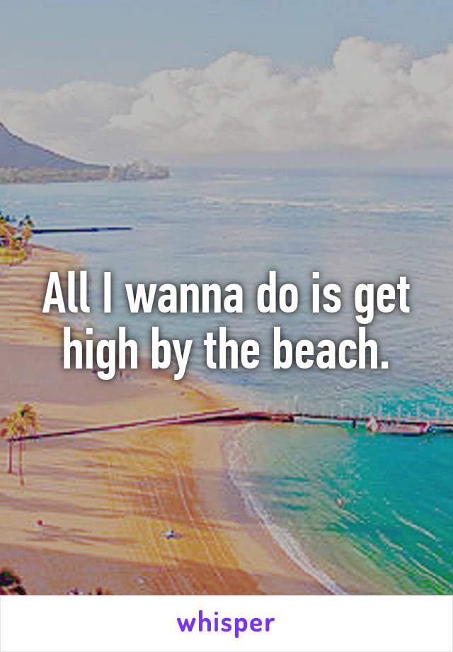 All I wanna do is get high by the beach.