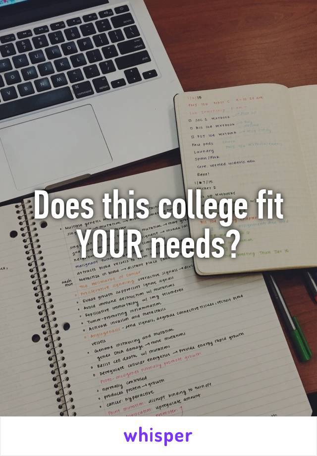 Does this college fit YOUR needs?