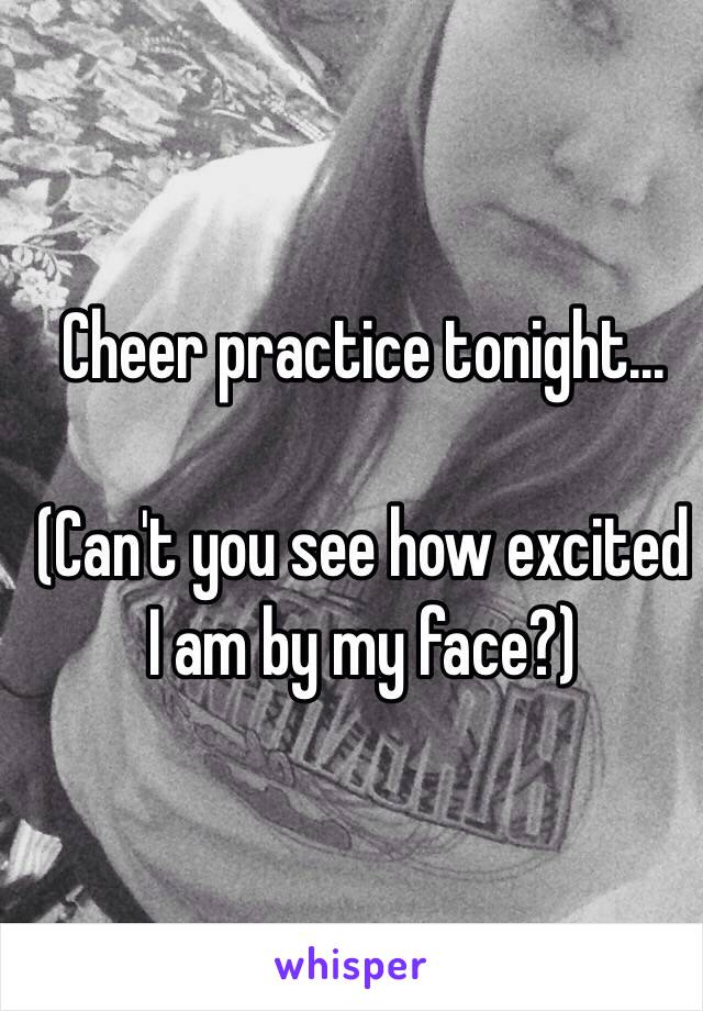 Cheer practice tonight...

(Can't you see how excited I am by my face?)