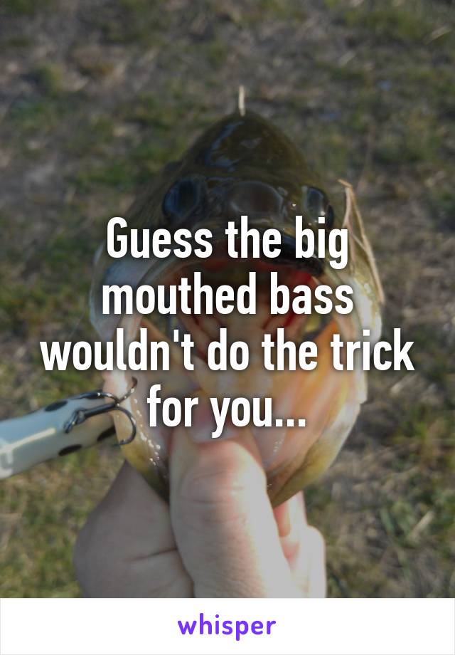 Guess the big mouthed bass wouldn't do the trick for you...