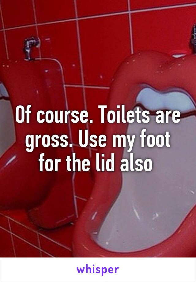 Of course. Toilets are gross. Use my foot for the lid also 