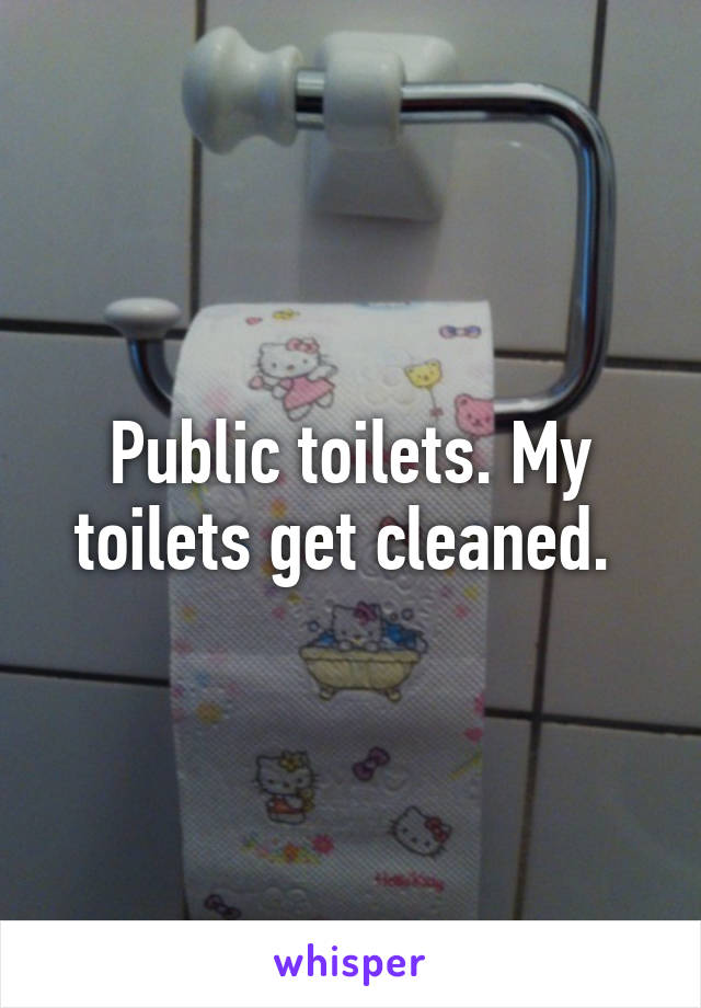 Public toilets. My toilets get cleaned. 