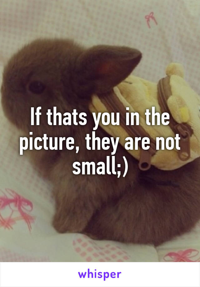 If thats you in the picture, they are not small;)