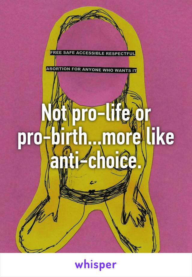 Not pro-life or pro-birth...more like anti-choice.