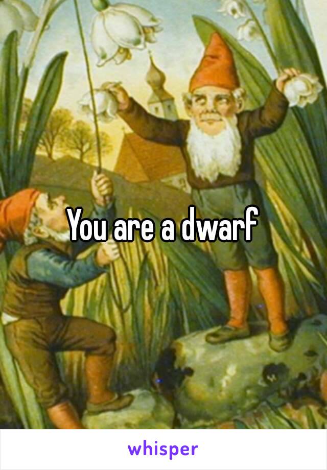 You are a dwarf