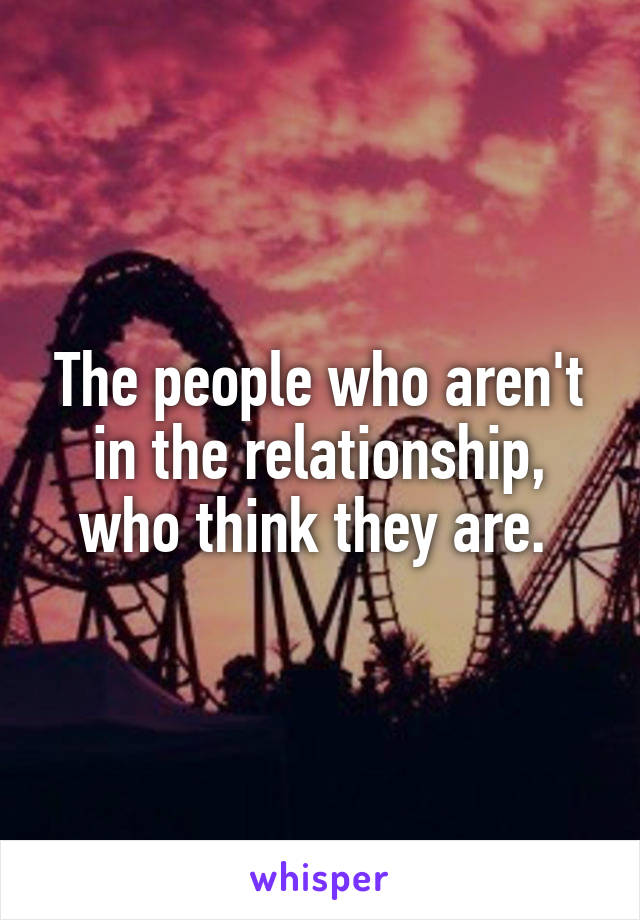 The people who aren't in the relationship, who think they are. 