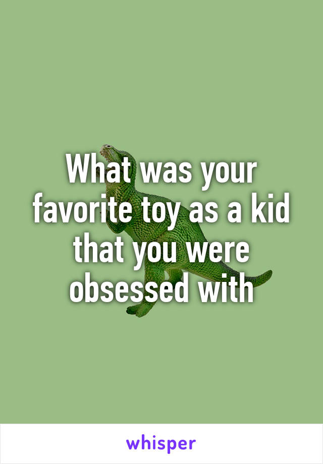What was your favorite toy as a kid that you were obsessed with