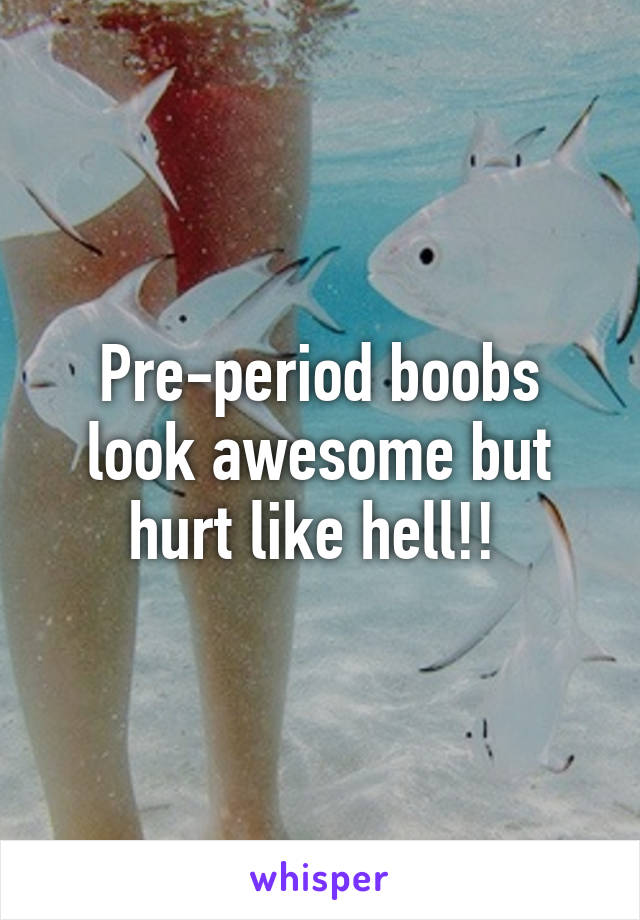 Pre-period boobs look awesome but hurt like hell!! 