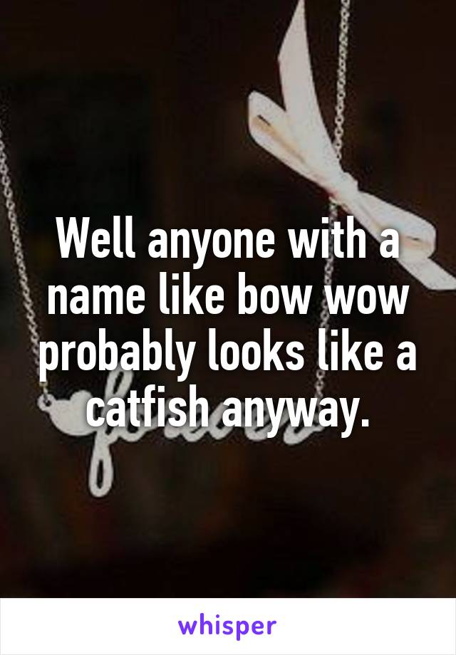 Well anyone with a name like bow wow probably looks like a catfish anyway.
