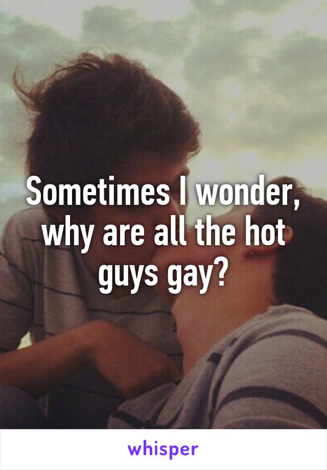 Sometimes I wonder, why are all the hot guys gay?
