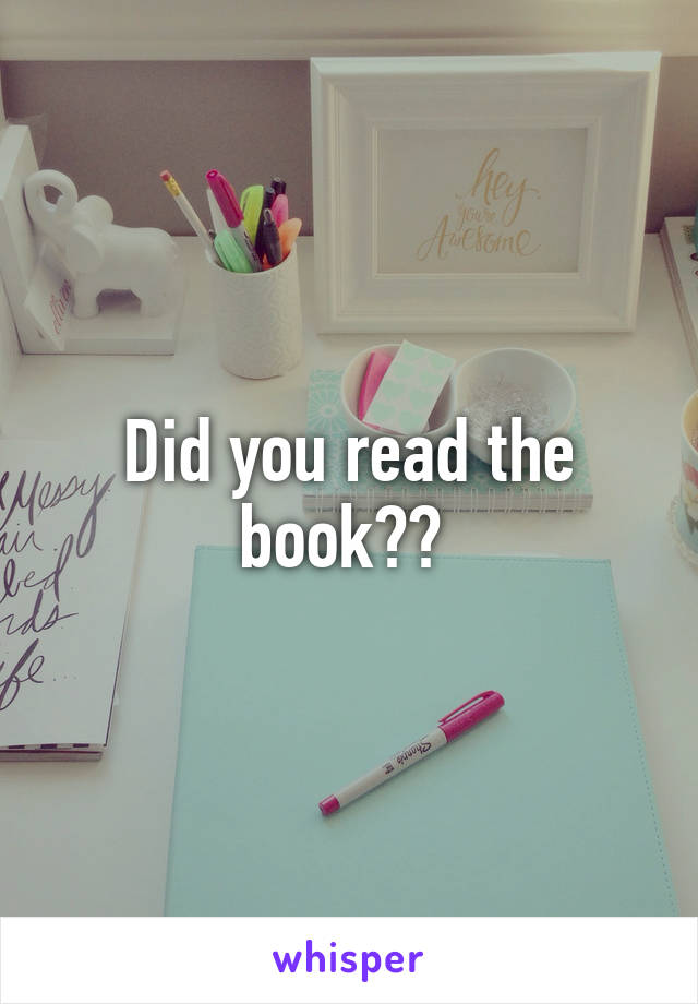 Did you read the book?? 