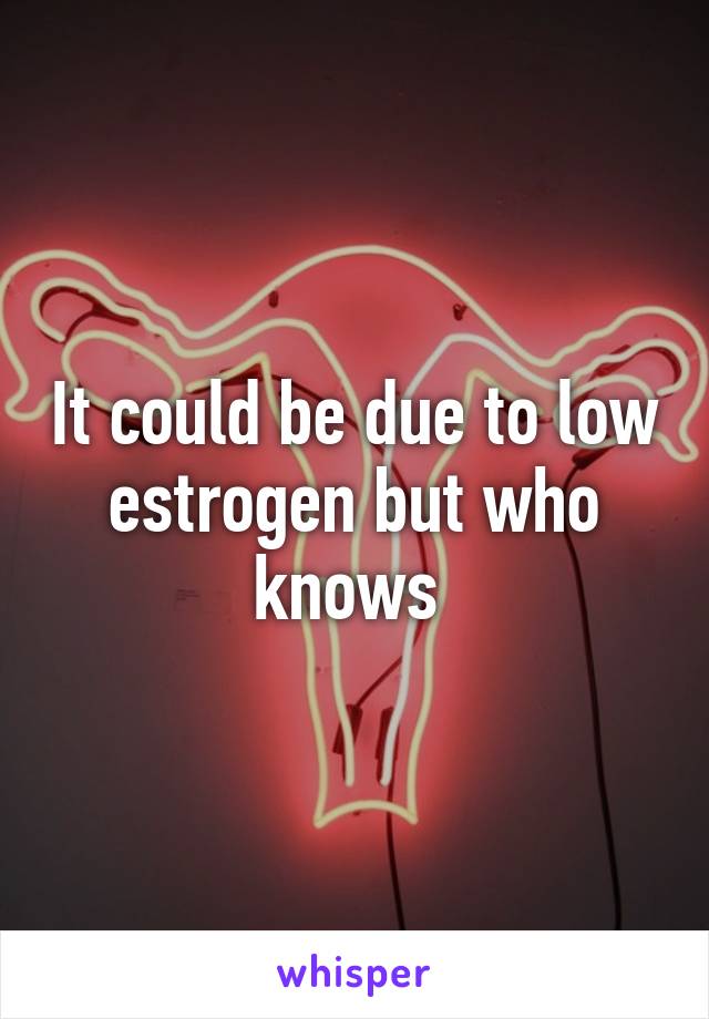 It could be due to low estrogen but who knows 