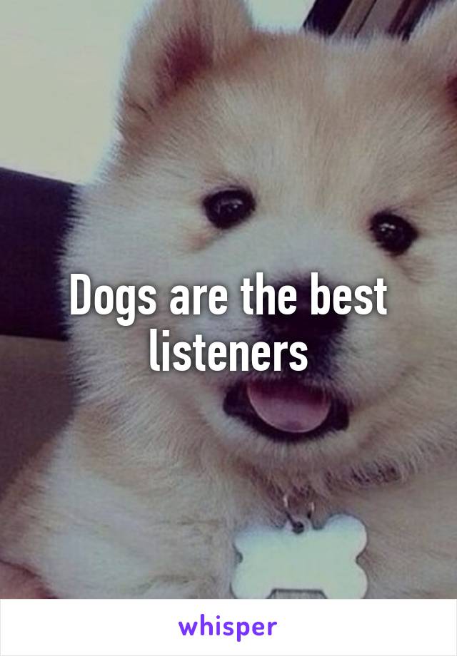 Dogs are the best listeners