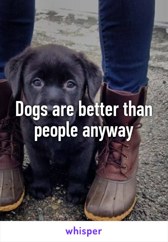 Dogs are better than people anyway