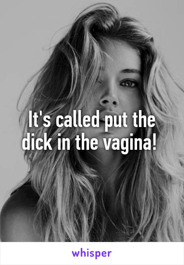 It's called put the dick in the vagina! 