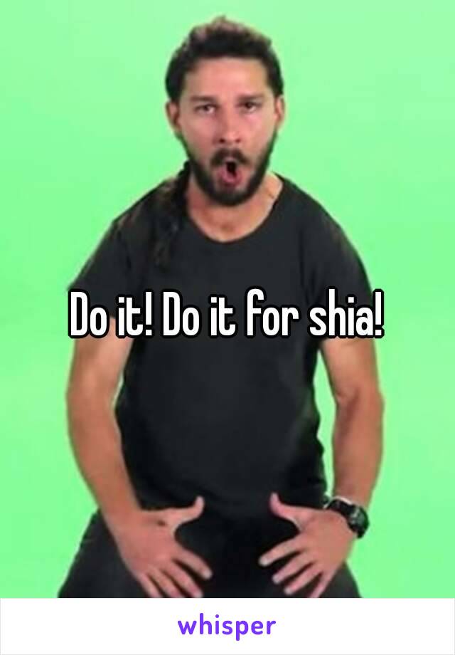 Do it! Do it for shia!