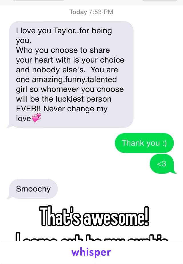 That's awesome! 
I came out to my auntie. 