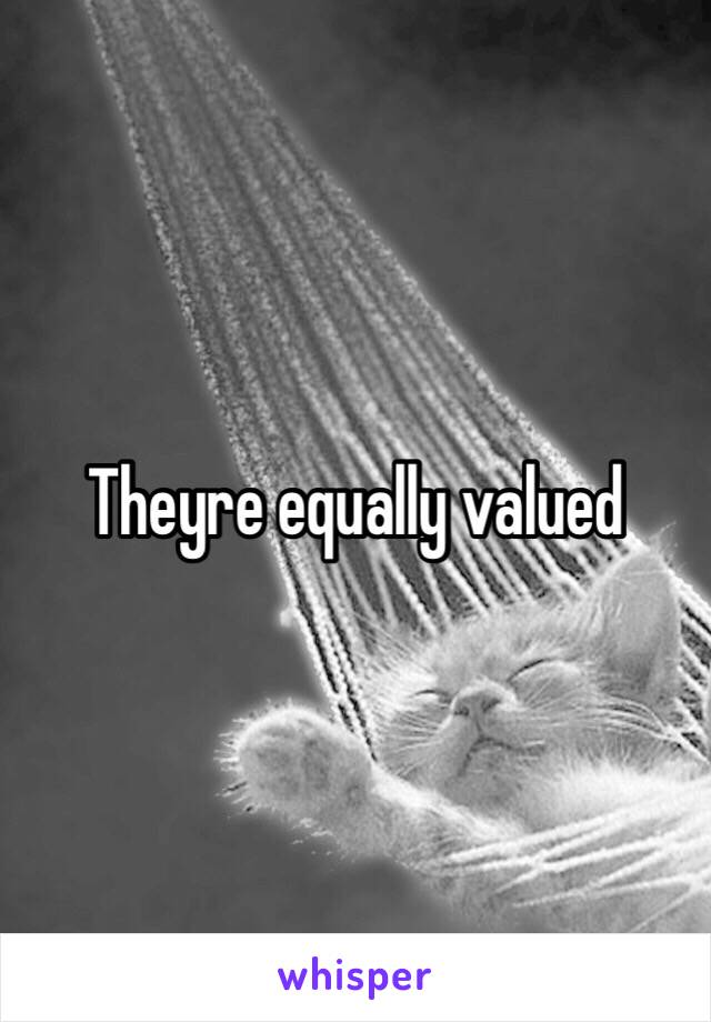 Theyre equally valued
