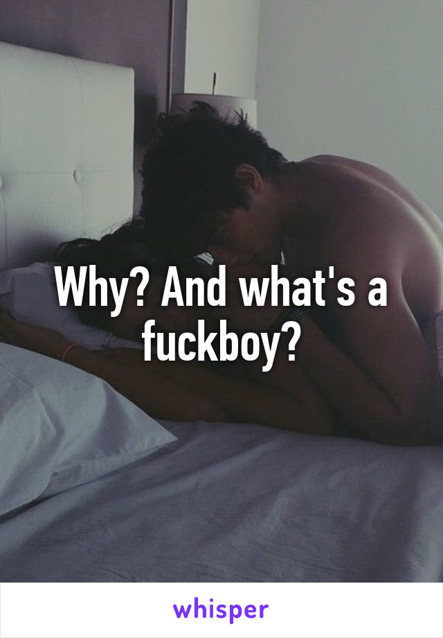 Why? And what's a fuckboy?