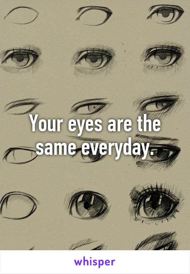 Your eyes are the same everyday.